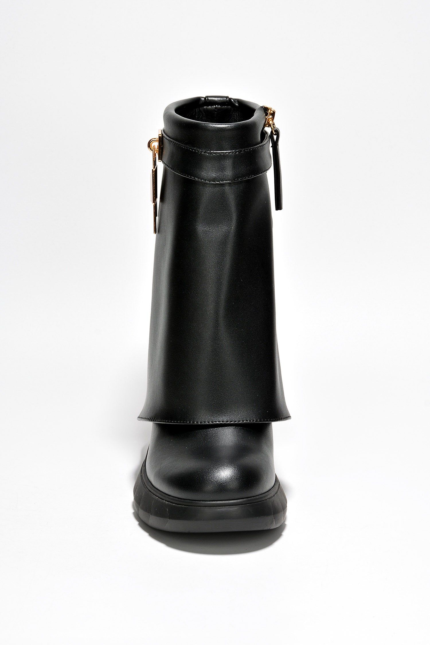 Morae Round Toe Fold-Over Platform Boots - Black sold by Cape Robbin product image thumbnail 4