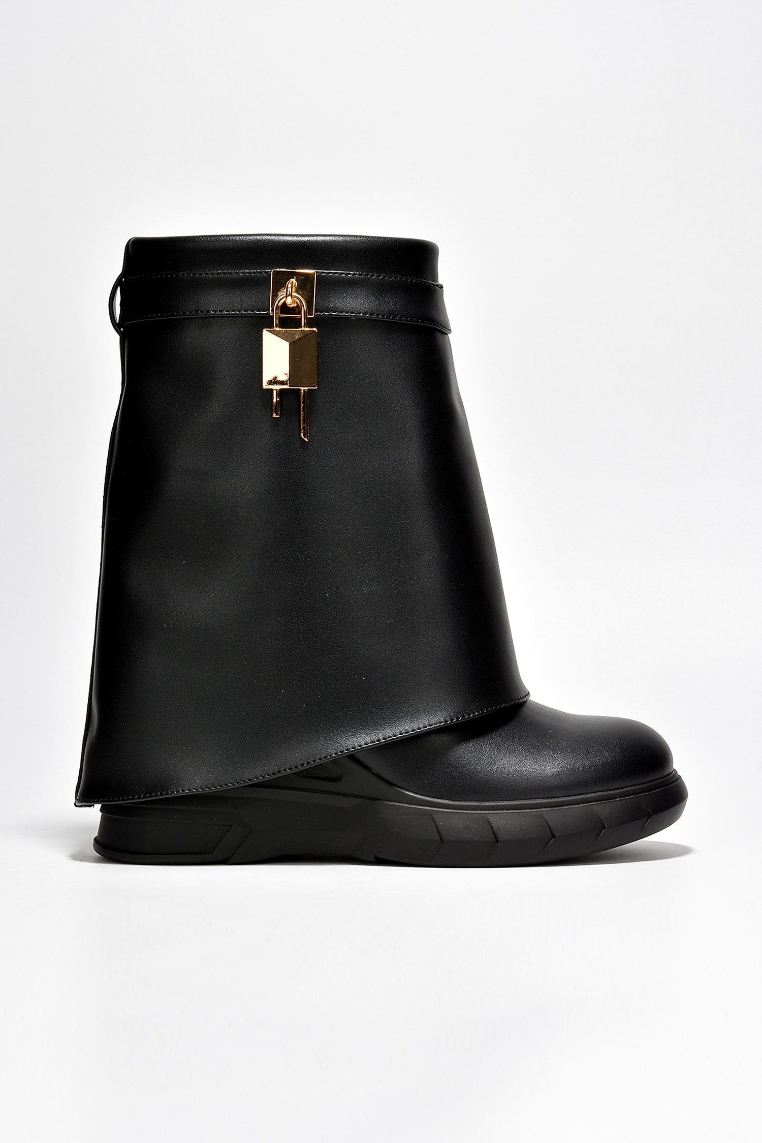 Morae Round Toe Fold-Over Platform Boots - Black sold by Cape Robbin product image thumbnail 3