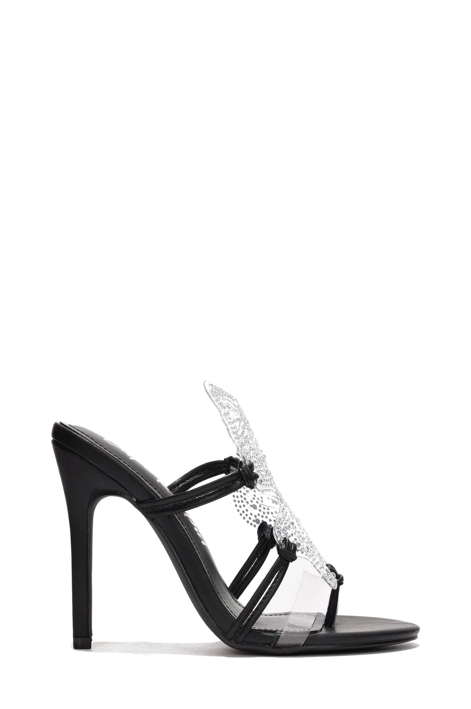 Elyssa Butterfly With Rhinestone Round Toe Heels - Black sold by Cape Robbin product image thumbnail 2