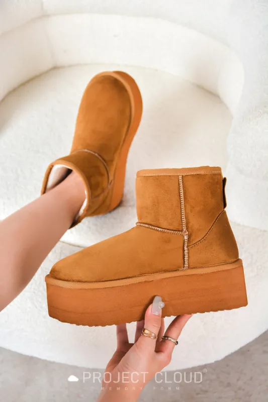 Nomel Chunky Platform Ankle Booties - Camel sold by Cape Robbin