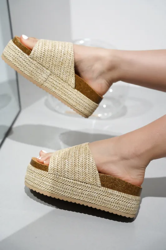 Hacha Garden Party Flatform Sandals - Raffia sold by Cape Robbin