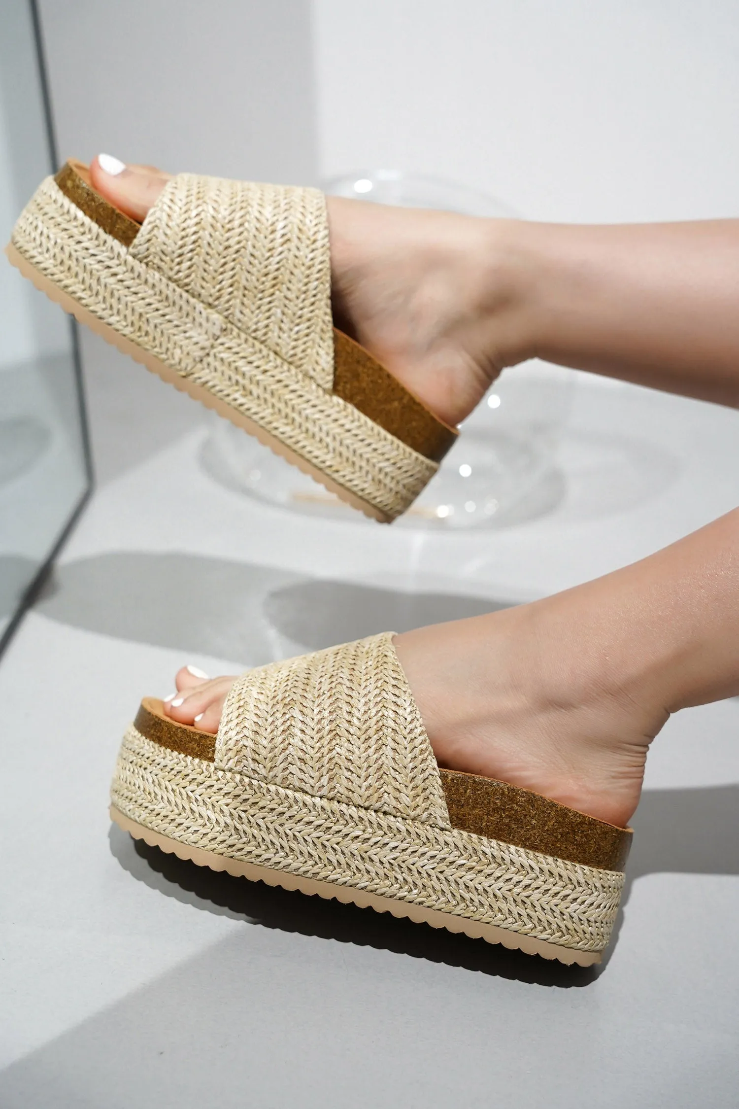 Hacha Garden Party Flatform Sandals - Raffia sold by Cape Robbin
