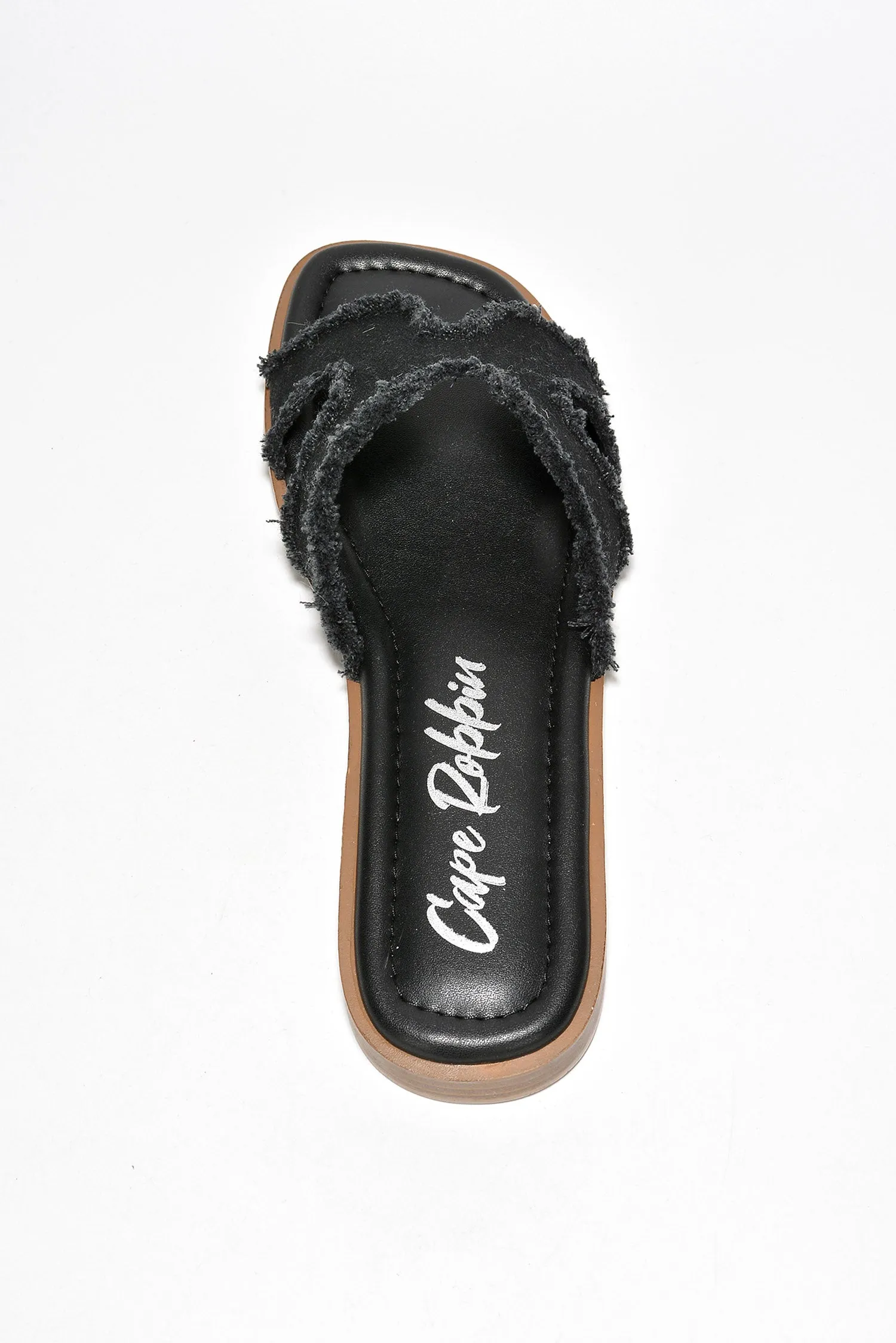 Jenjen Frayed Denim Slip On Sandals - Black sold by Cape Robbin product image thumbnail 5