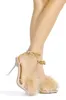 Corazon Feather Square Toe Clear High Heel - Nude sold by Cape Robbin