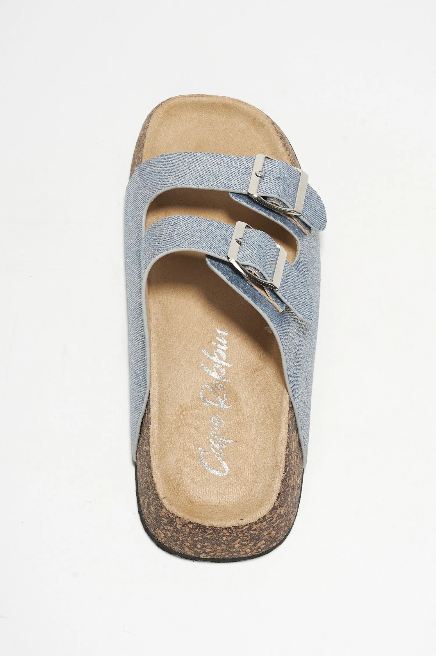 Alia Buckled Metallic Fiber Flatform Sandals - Silver sold by Cape Robbin product image thumbnail 5
