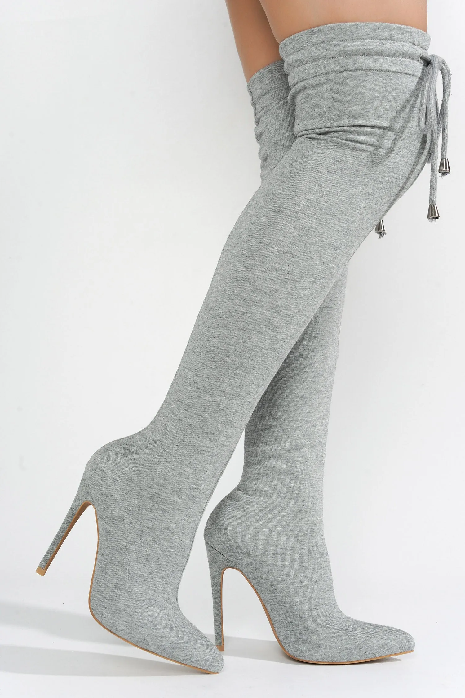 Cahoka Over-the-Knee Stiletto Heel Boots - Grey sold by Cape Robbin product image thumbnail 3