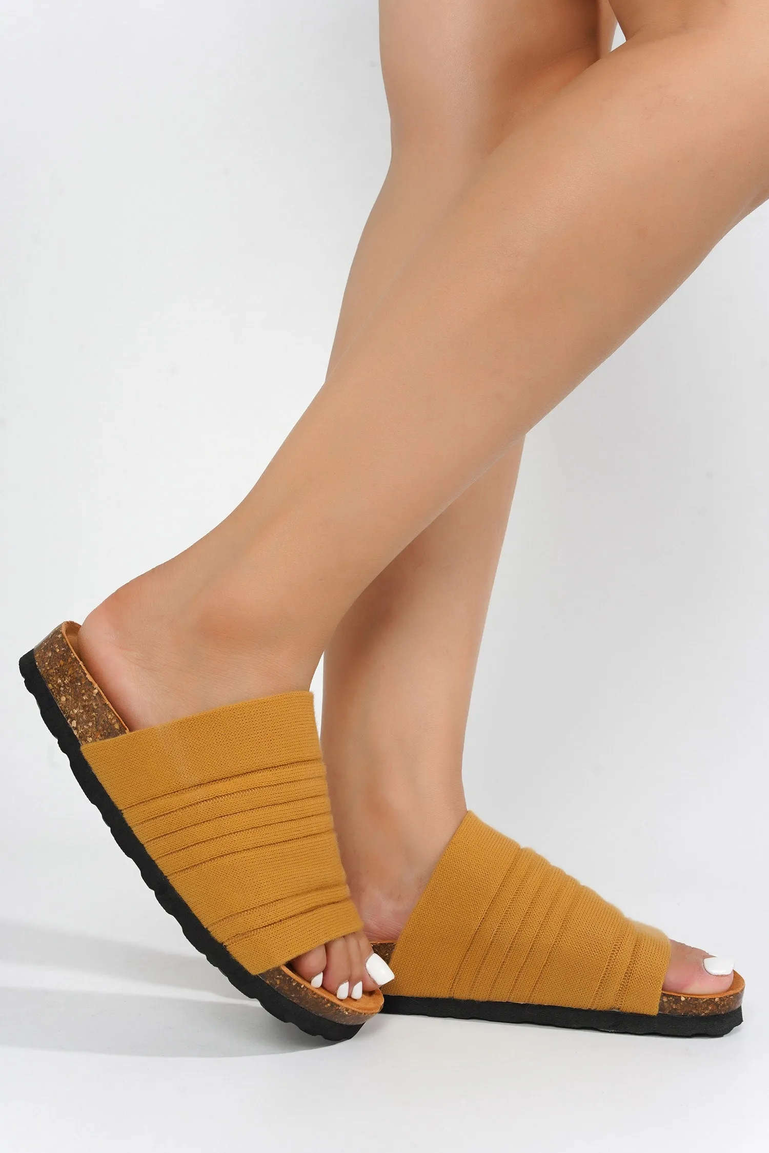 Calida Knit Contoured Footbed Flat Sandals - Beige sold by Cape Robbin product image thumbnail 4