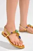 Tikita Buckle Slingback Gem Flat Sandals - Gold sold by Cape Robbin