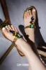 Tikita Buckle Slingback Gem Flat Sandals - Gold sold by Cape Robbin