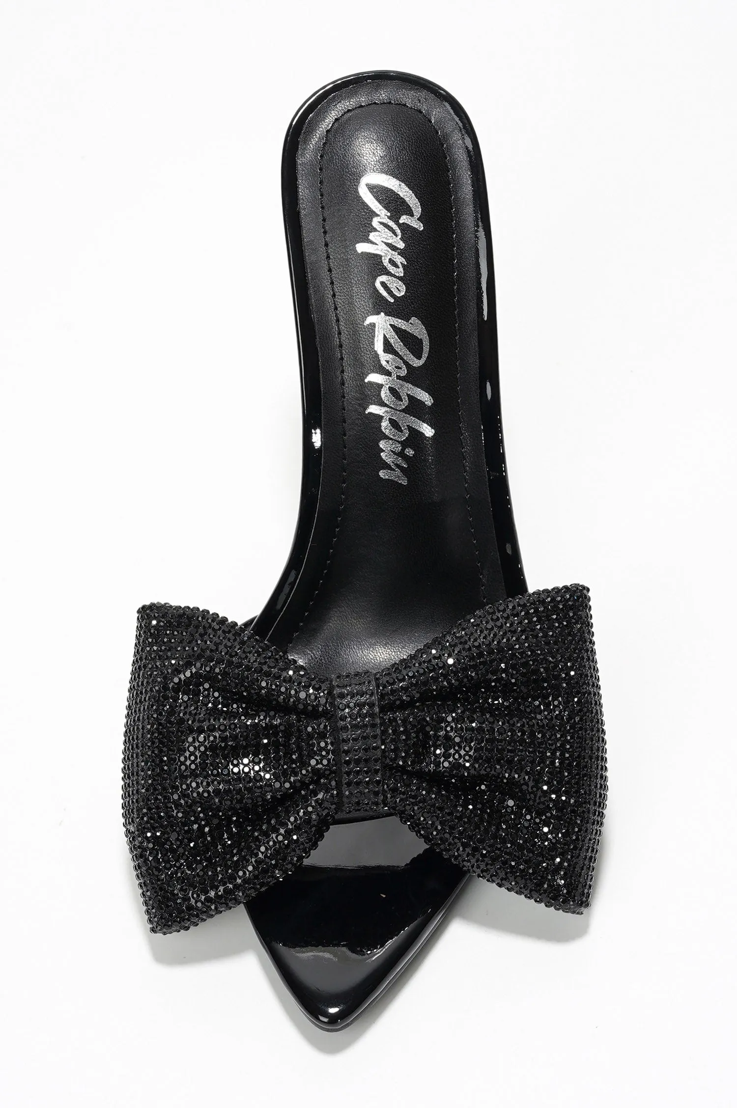 Dania Sparkling Rhinestone Bow Stiletto Heels - Black sold by Cape Robbin product image thumbnail 4