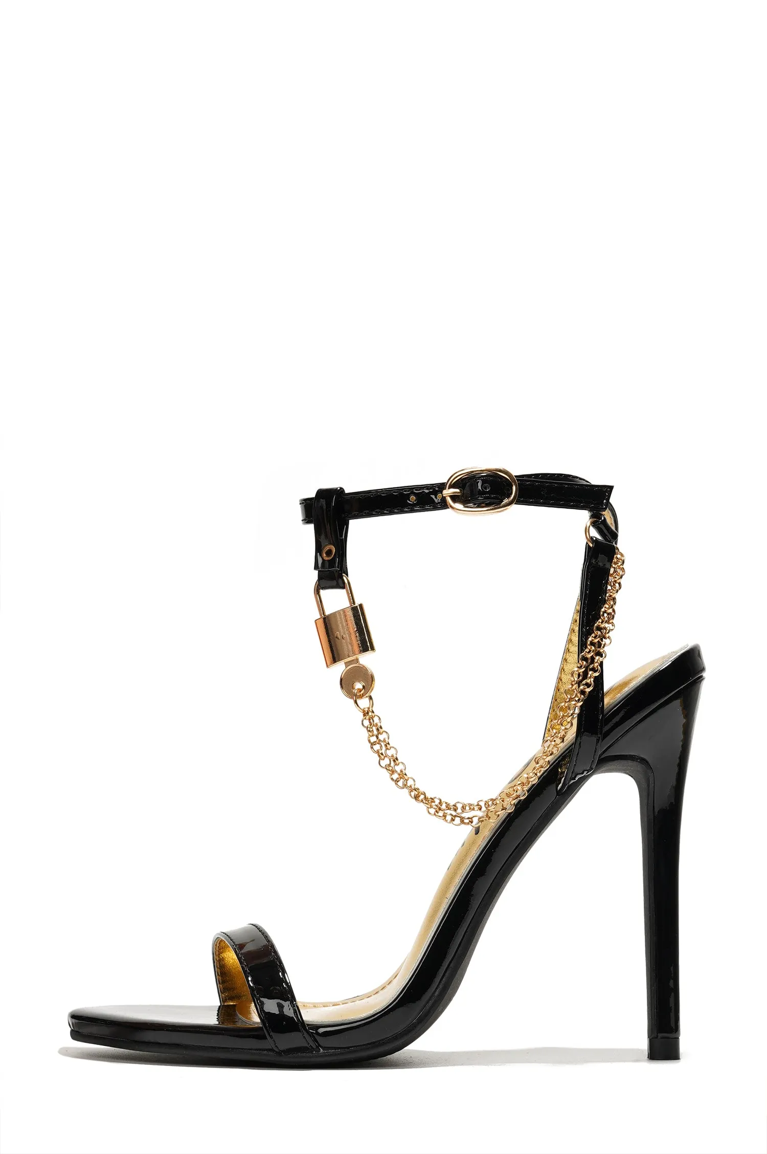 Mabelle Ankle Strap Stiletto Heeled Sandals with Chain details - Black sold by Cape Robbin product image thumbnail 2