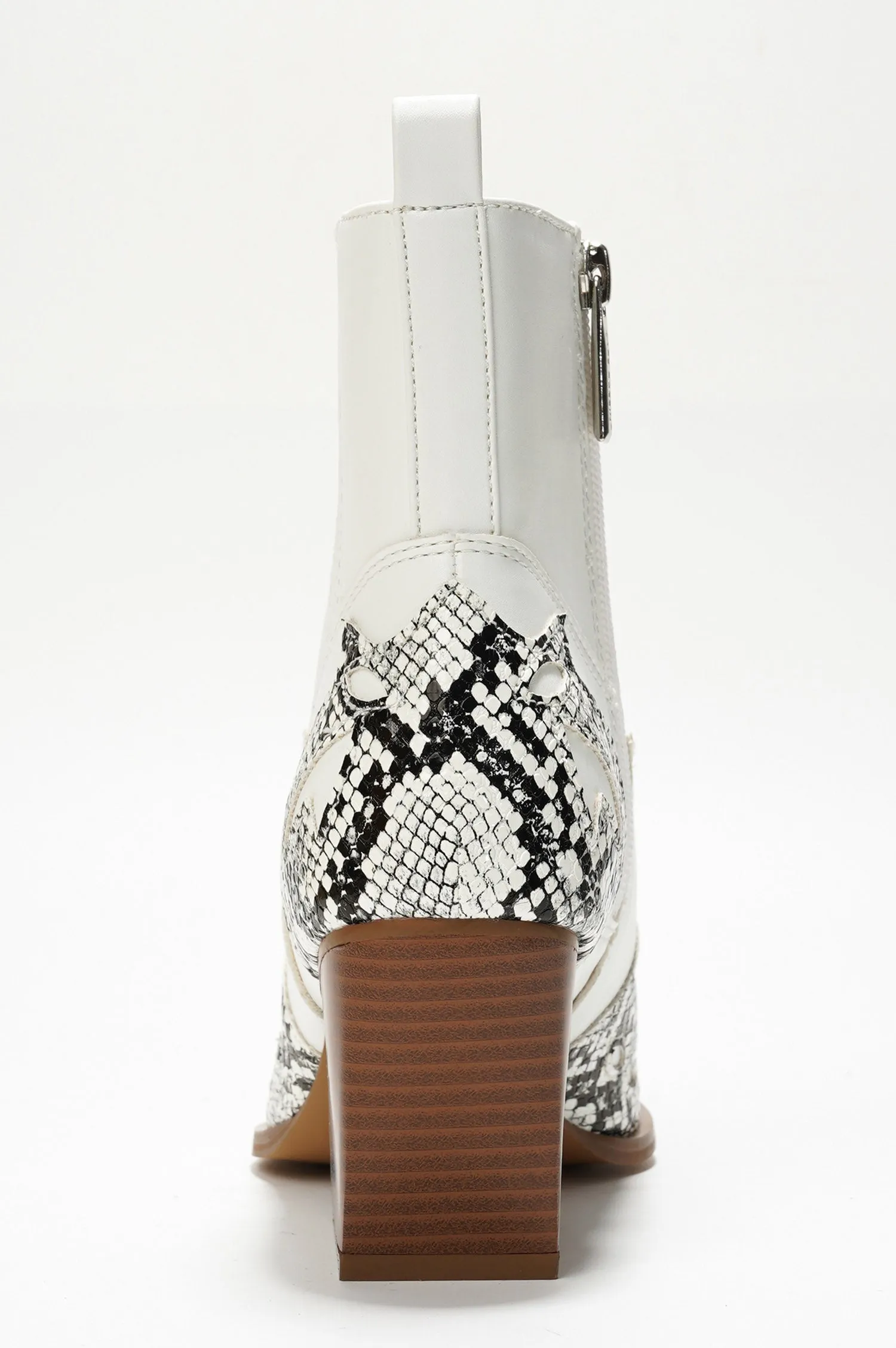 Janesa Animal Print Western Ankle Boots - White sold by Cape Robbin product image thumbnail 5