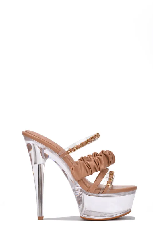 Callum Round Toe Clear Platform High Heels - Nude sold by Cape Robbin