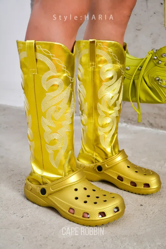 Haria Western-Inspired Garden Sandal Boots - Gold sold by Cape Robbin