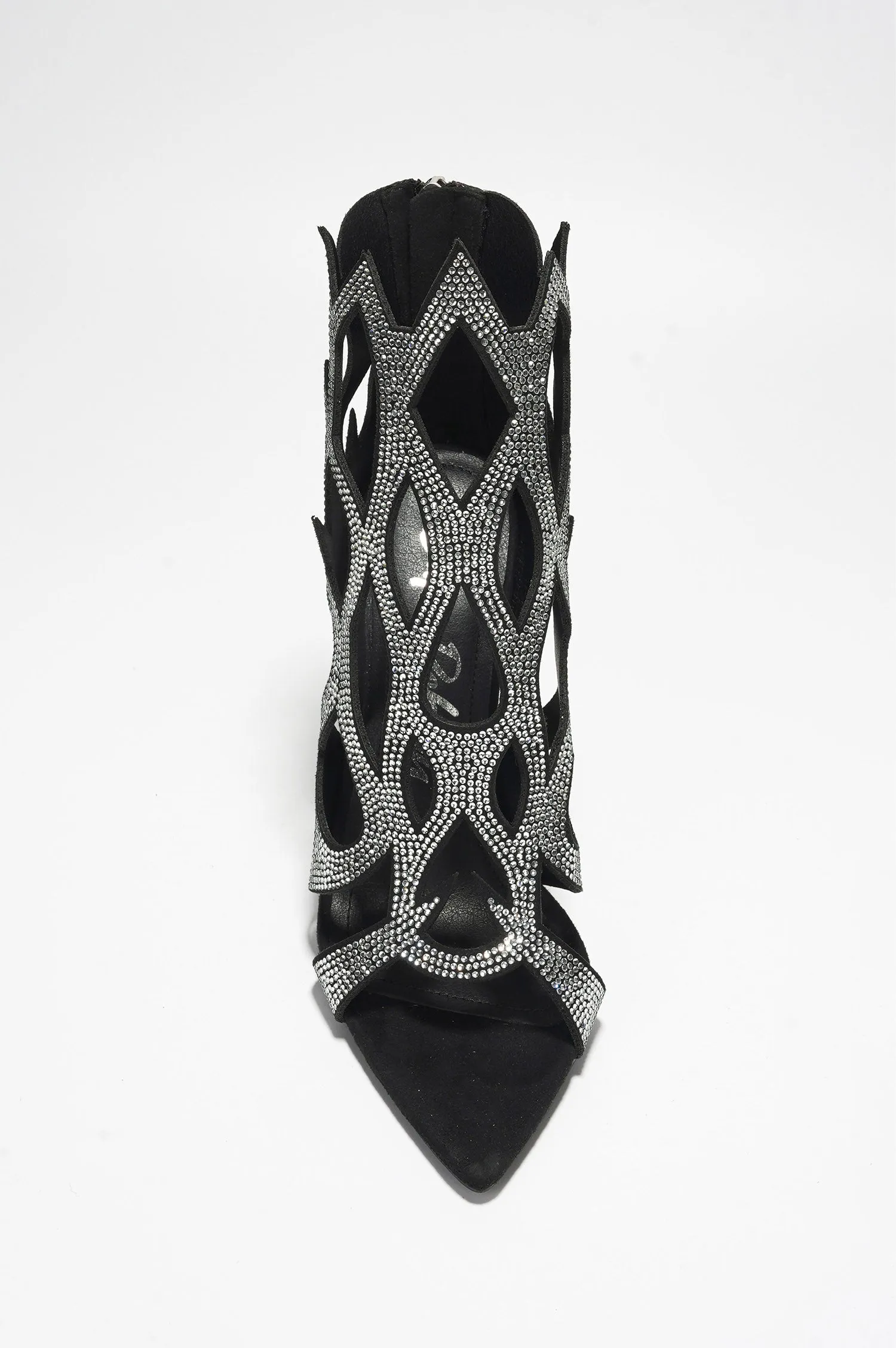 Vitoria Rhinestone Flame Cut-Out Pointy Heels - Black sold by Cape Robbin product image thumbnail 4