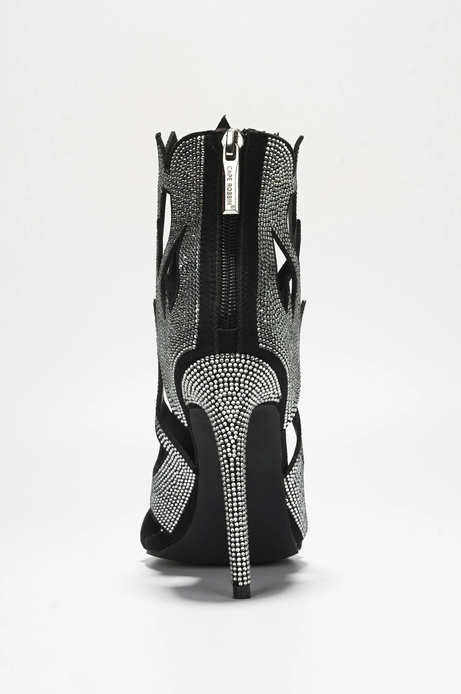 Vitoria Rhinestone Flame Cut-Out Pointy Heels - Black sold by Cape Robbin product image thumbnail 5