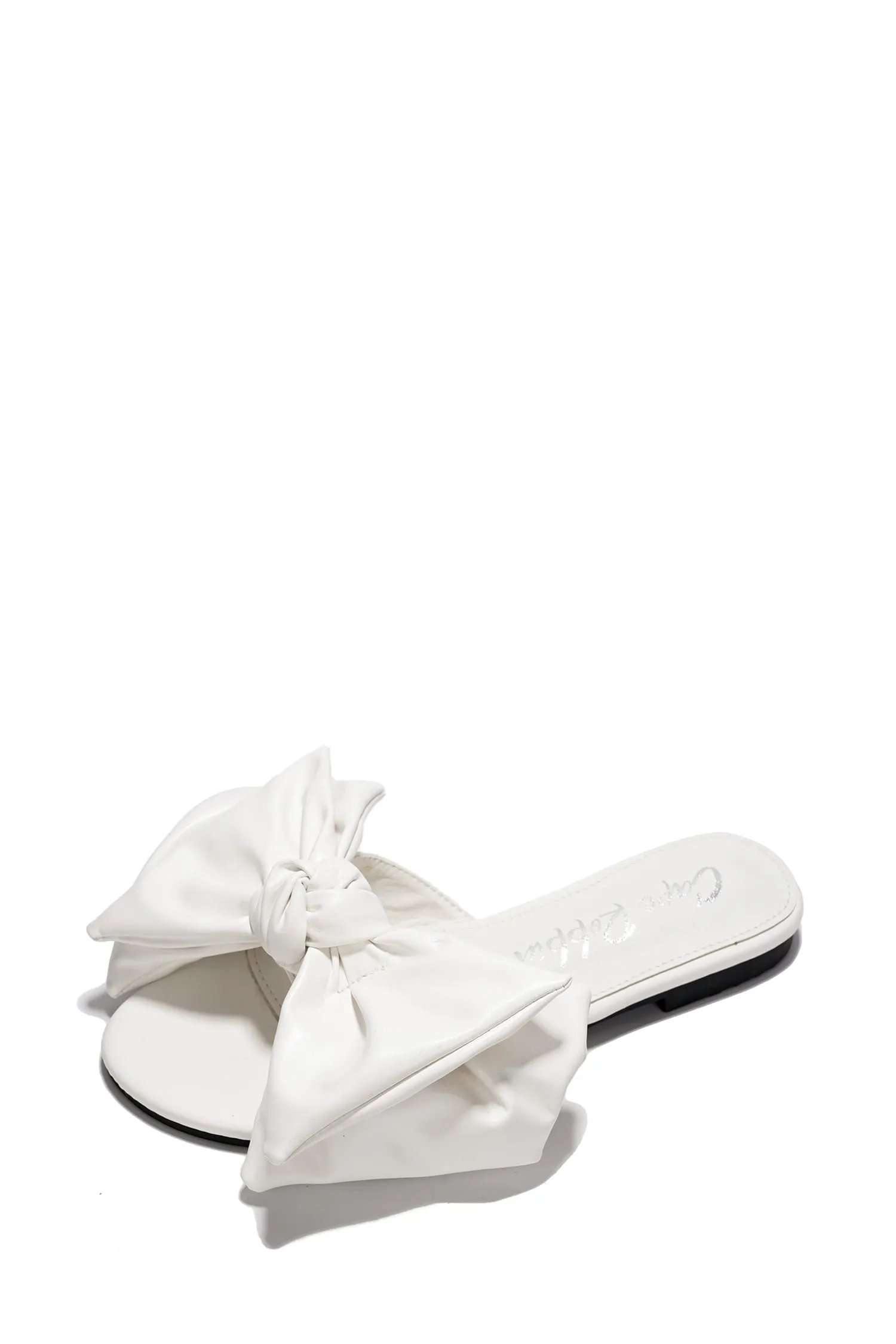 Chrysler Chic Bow Flat Sandals - White sold by Cape Robbin product image thumbnail 2