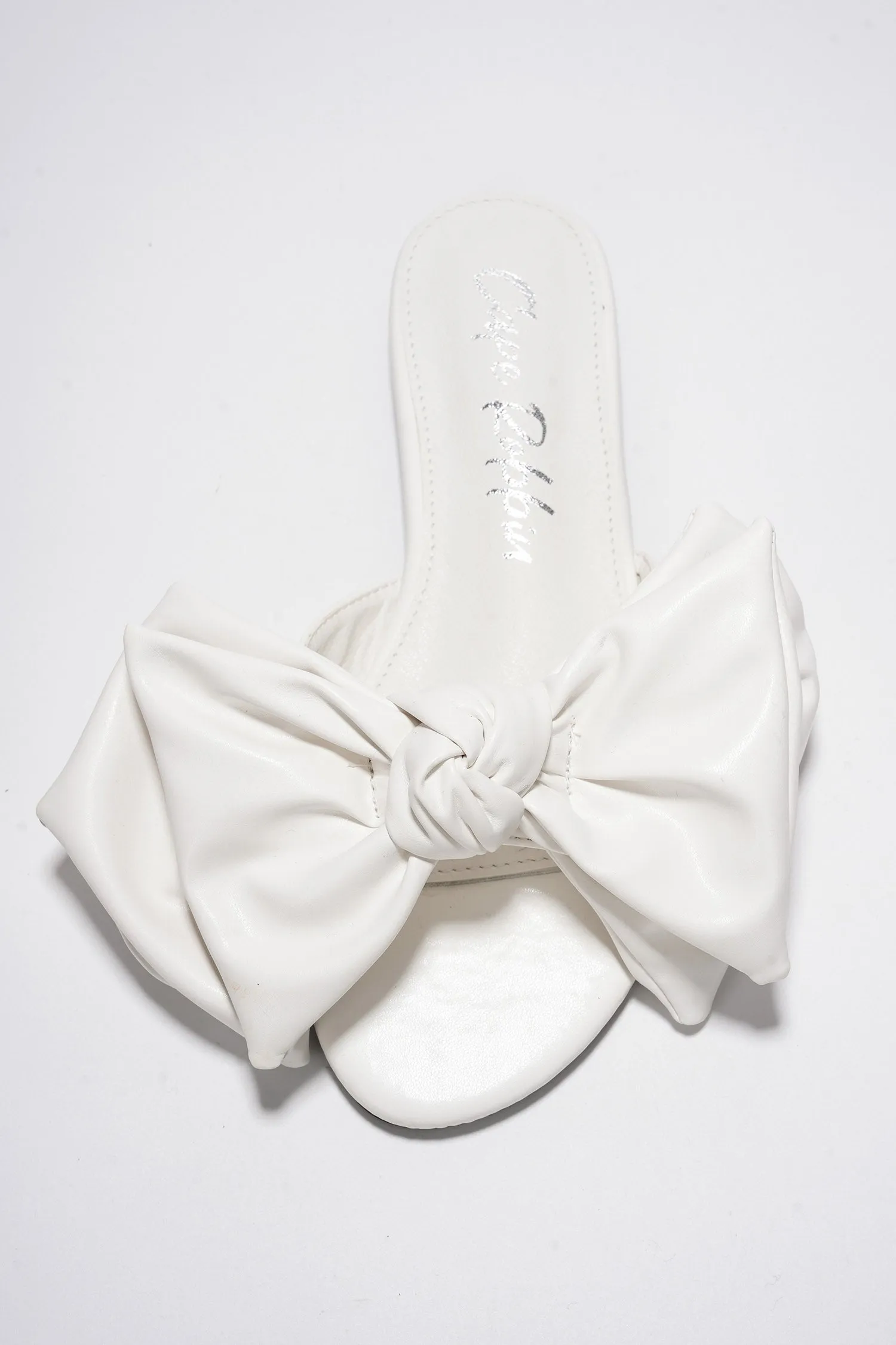 Chrysler Chic Bow Flat Sandals - White sold by Cape Robbin product image thumbnail 4