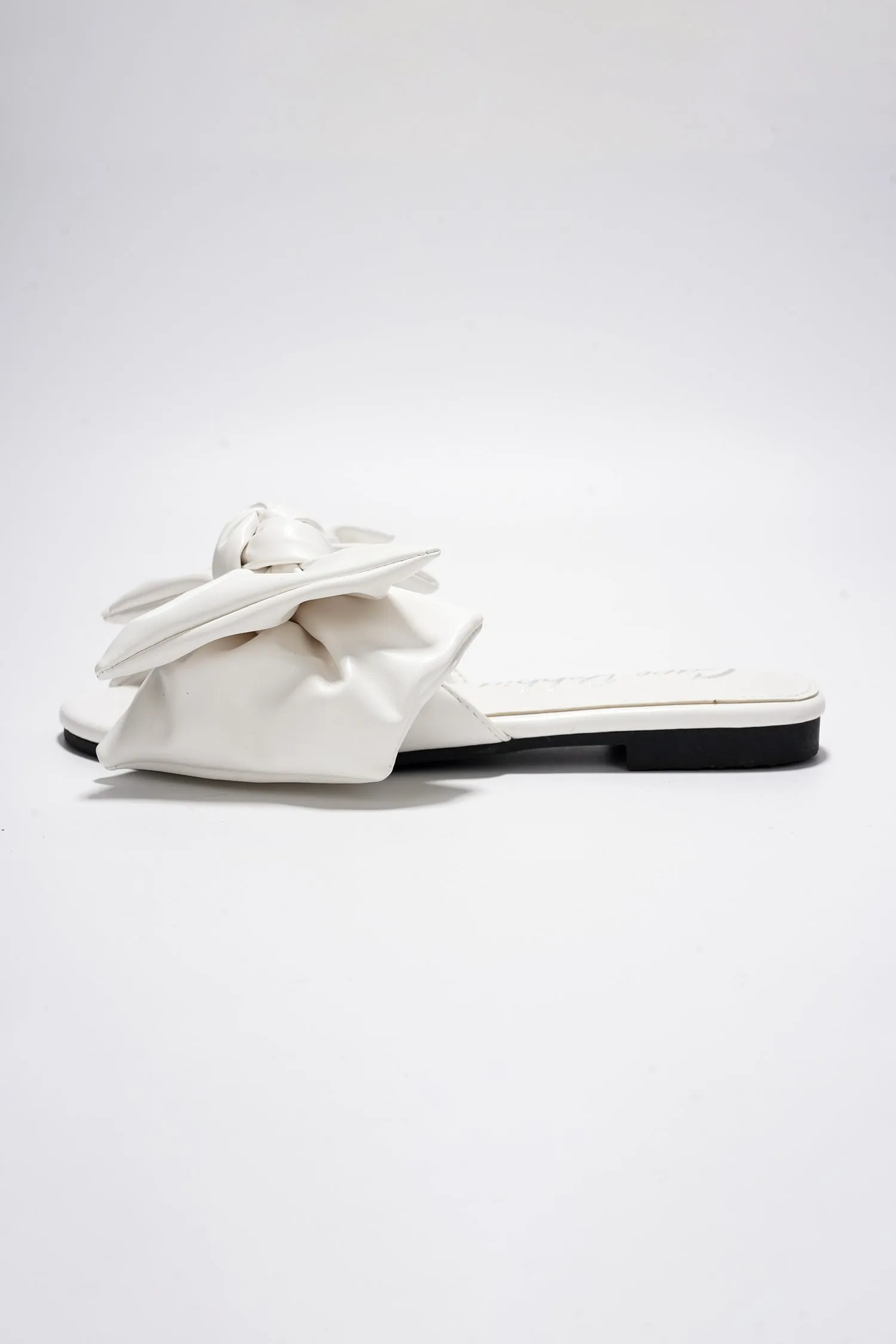 Chrysler Chic Bow Flat Sandals - White sold by Cape Robbin product image thumbnail 3