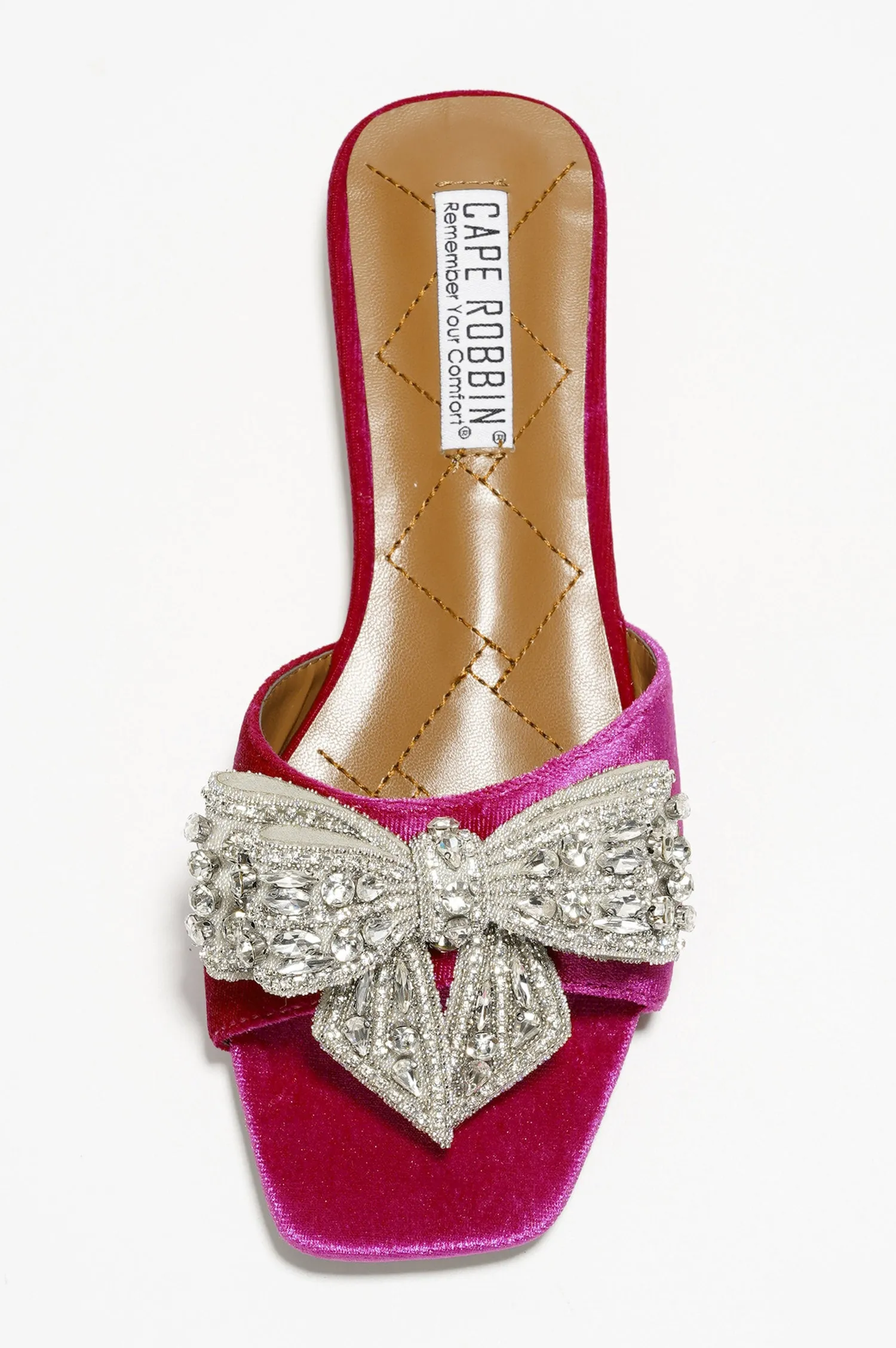 Ribbona Rhinestone Bow Slide Sandals - Pink sold by Cape Robbin product image thumbnail 4