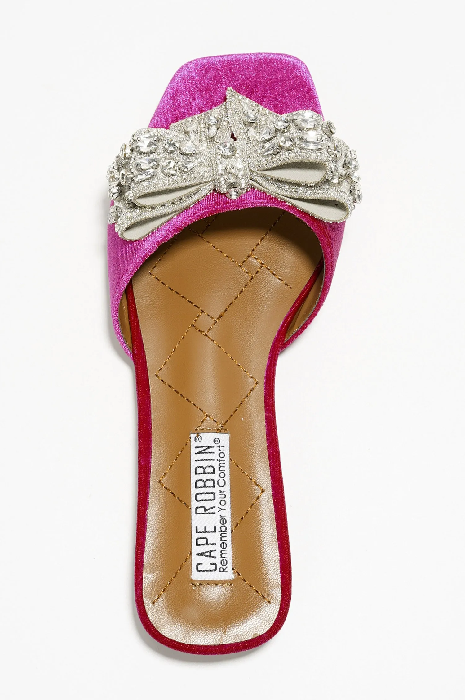 Ribbona Rhinestone Bow Slide Sandals - Pink sold by Cape Robbin product image thumbnail 5