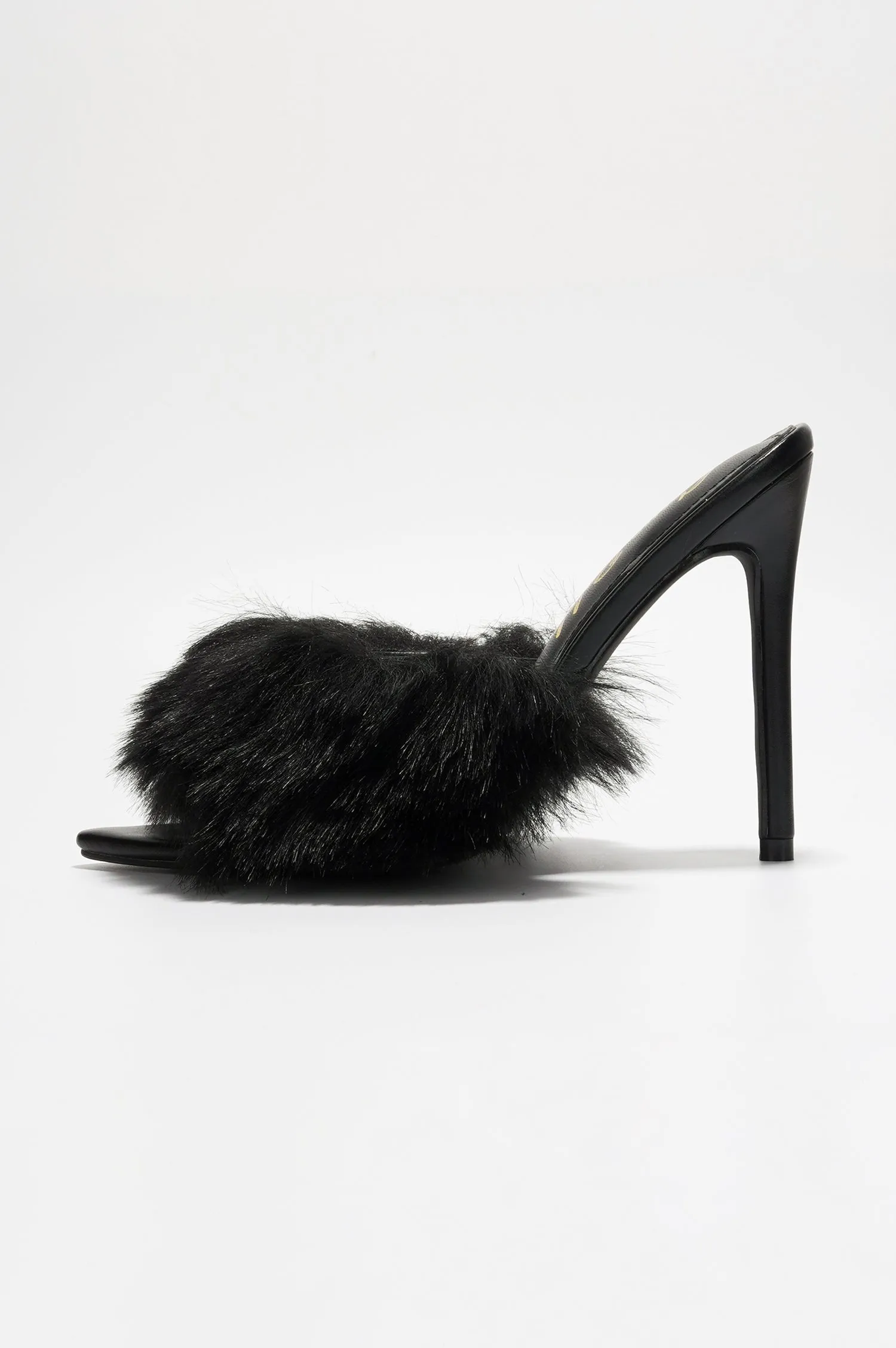 Edyth Faux Fur Heel Sandals - Black sold by Cape Robbin product image thumbnail 3