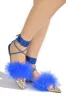 Kendur Feather Lace Up Gem Trimmed Sandals - Blue sold by Cape Robbin