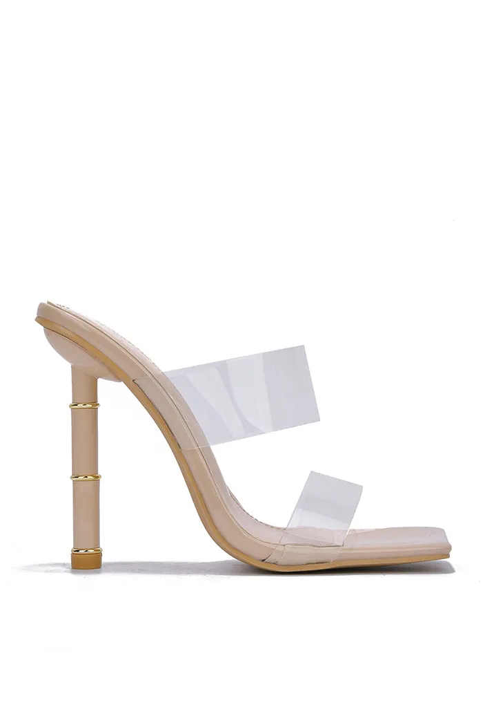 Pure Clear Straps Square Toe High Heels - Nude sold by Cape Robbin product image thumbnail 2