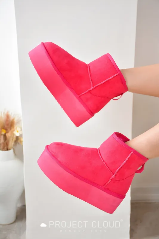 Nomel Chunky Platform Ankle Booties - Fuchsia sold by Cape Robbin