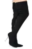 Estele Clear Pointy Toe Thigh High Boots - Black sold by Cape Robbin