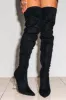 Estele Clear Pointy Toe Thigh High Boots - Black sold by Cape Robbin