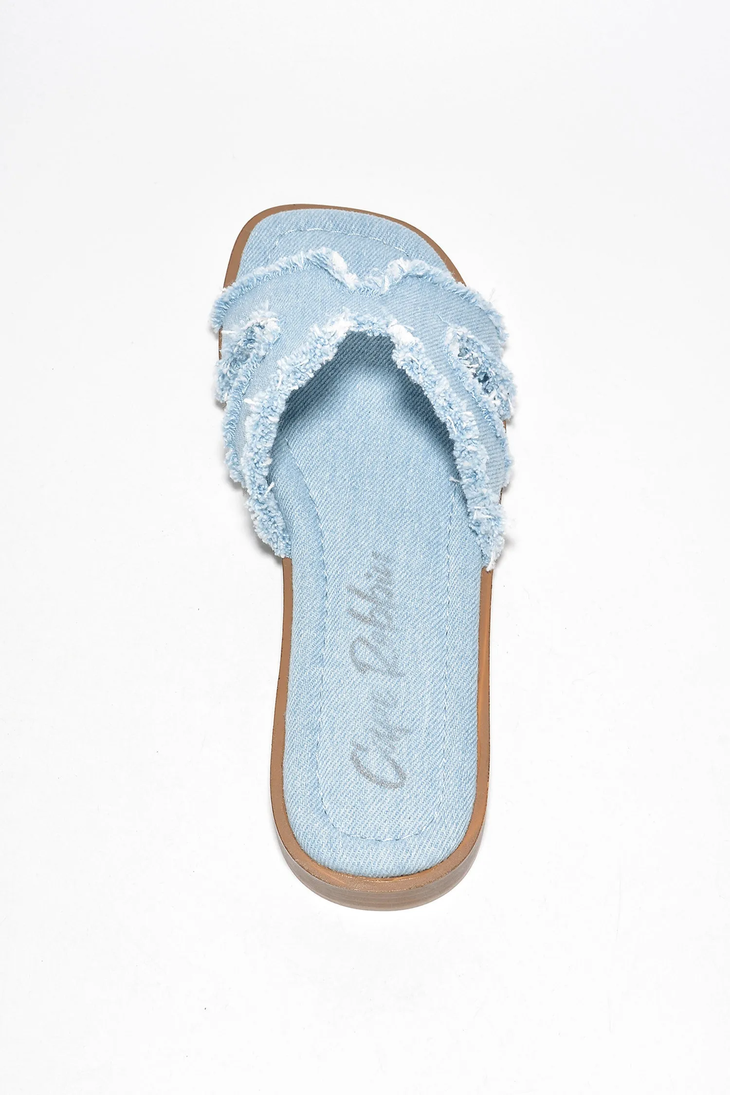 Jenjen Casual Summer Frayed Slide Sandals - Denim sold by Cape Robbin product image thumbnail 5