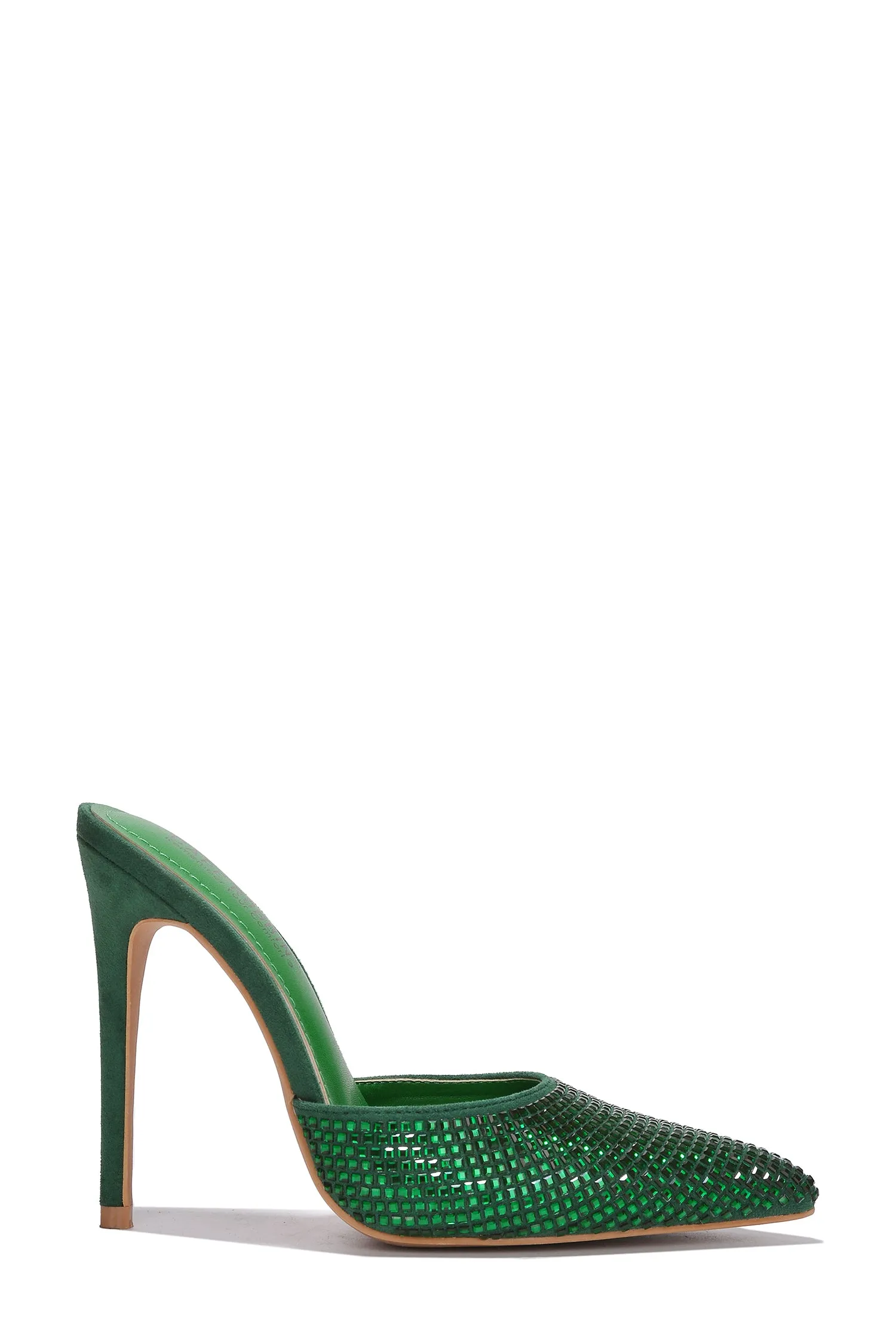 Klayton Embellished Suede Pointy Toe Heels - Green sold by Cape Robbin product image thumbnail 2
