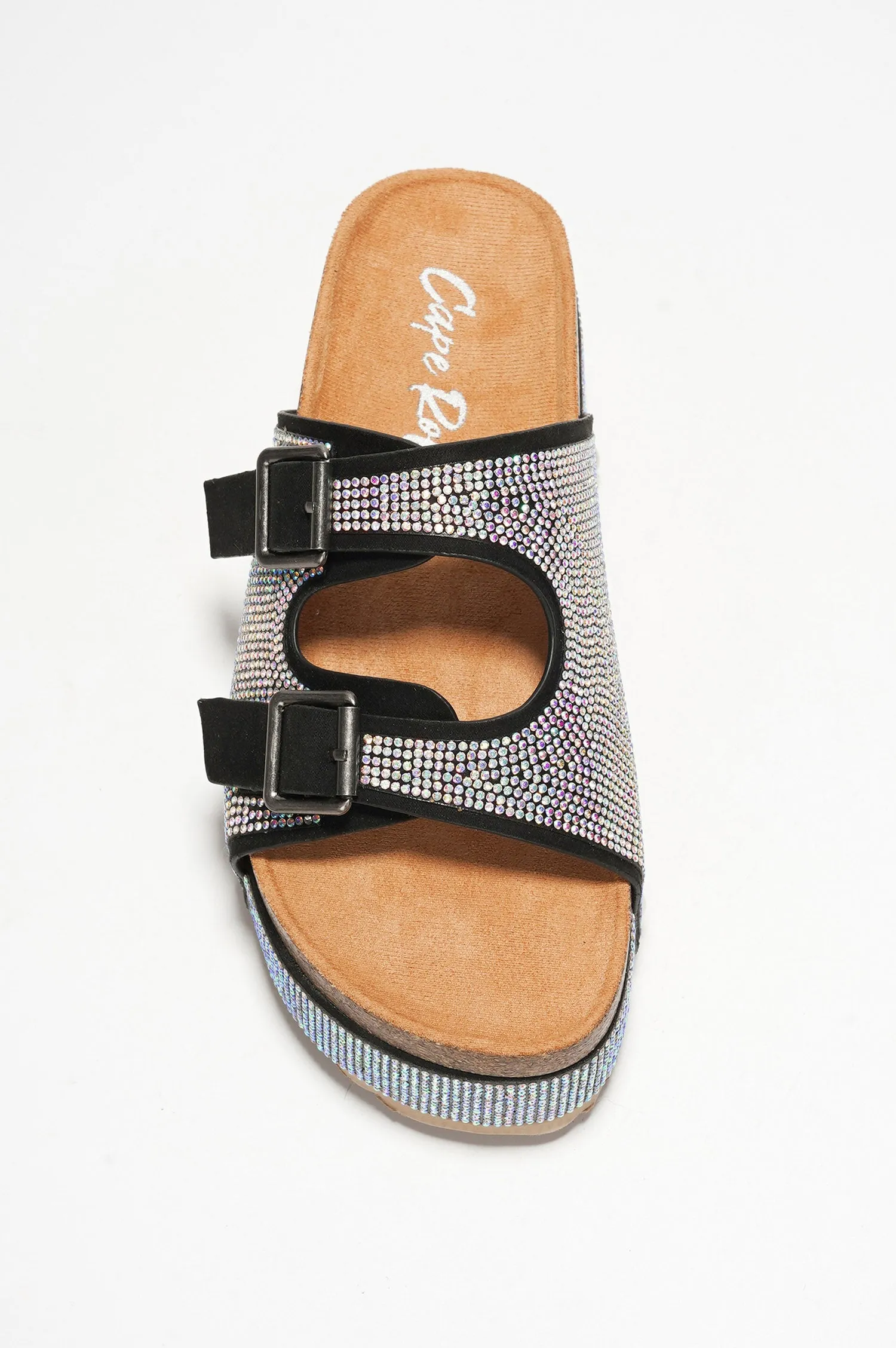Karolina Rhinestone Buckled Flatform Sandals - Silver sold by Cape Robbin product image thumbnail 4