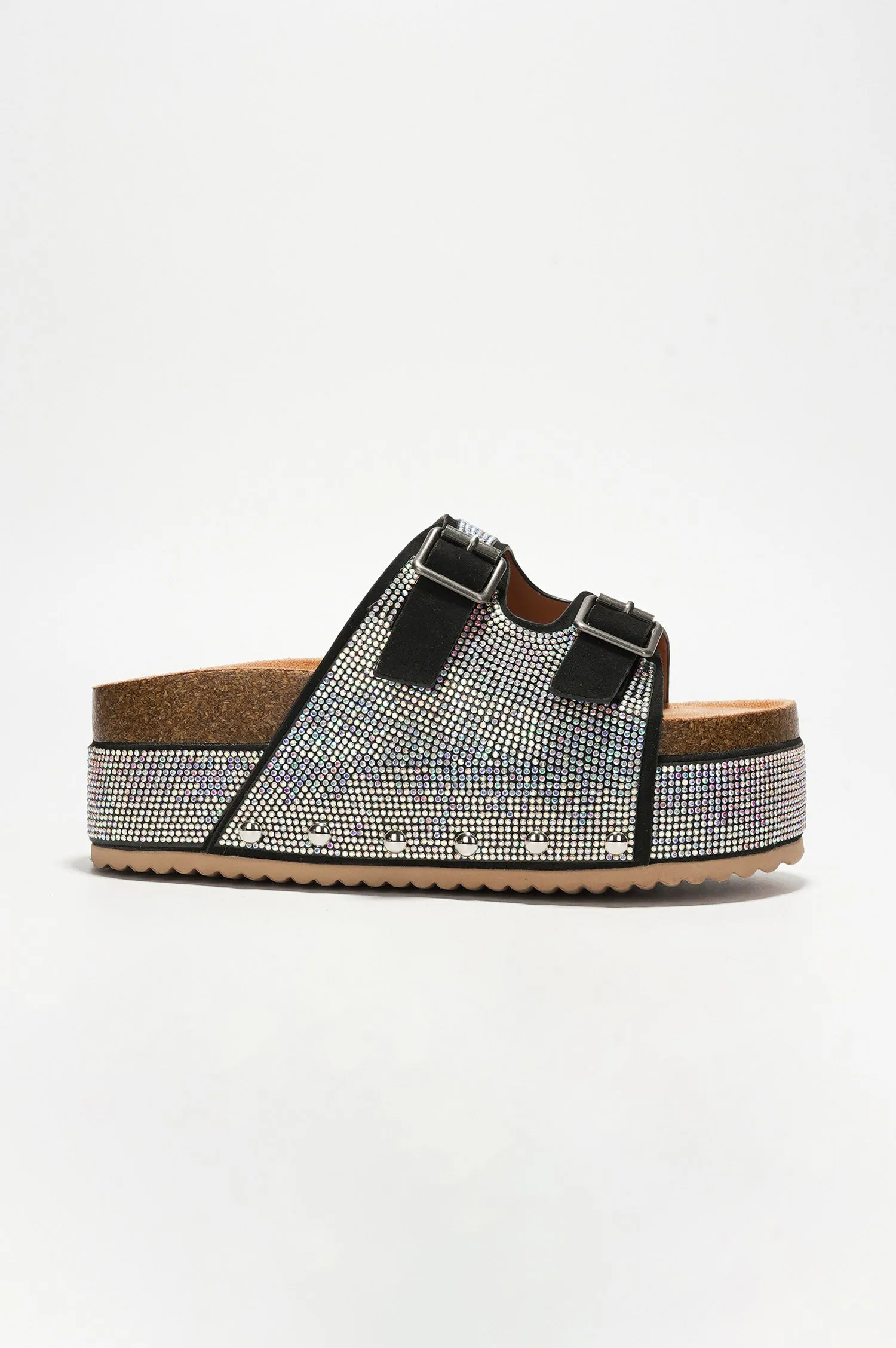 Karolina Rhinestone Buckled Flatform Sandals - Silver sold by Cape Robbin product image thumbnail 3
