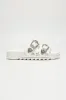 Glynda Pin-Buckle Faux Leather Sandals - White sold by Cape Robbin