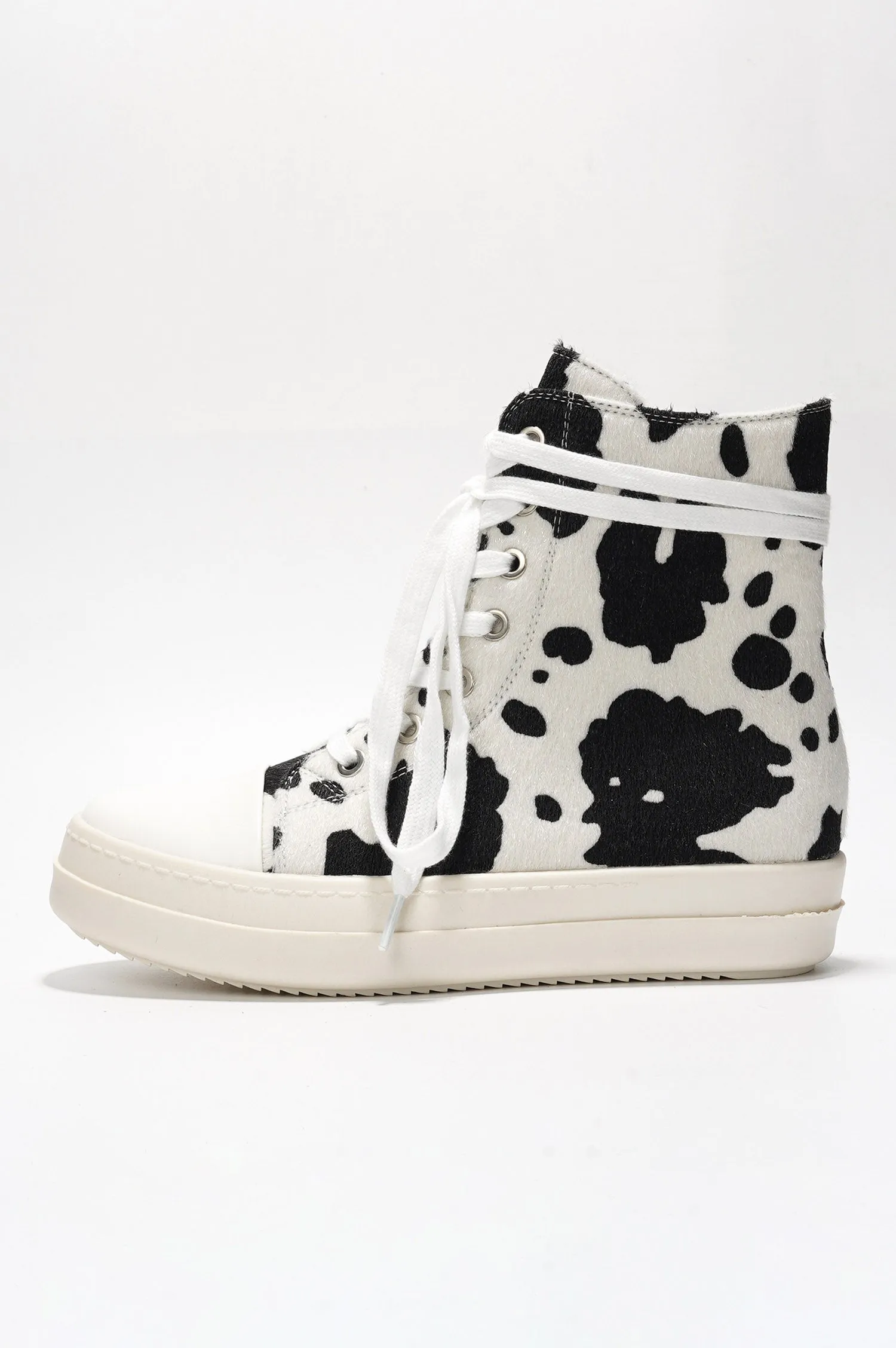 Inesita Platform Lace-Up Pony Hair High-Top Sneakers - Cow sold by Cape Robbin product image thumbnail 3