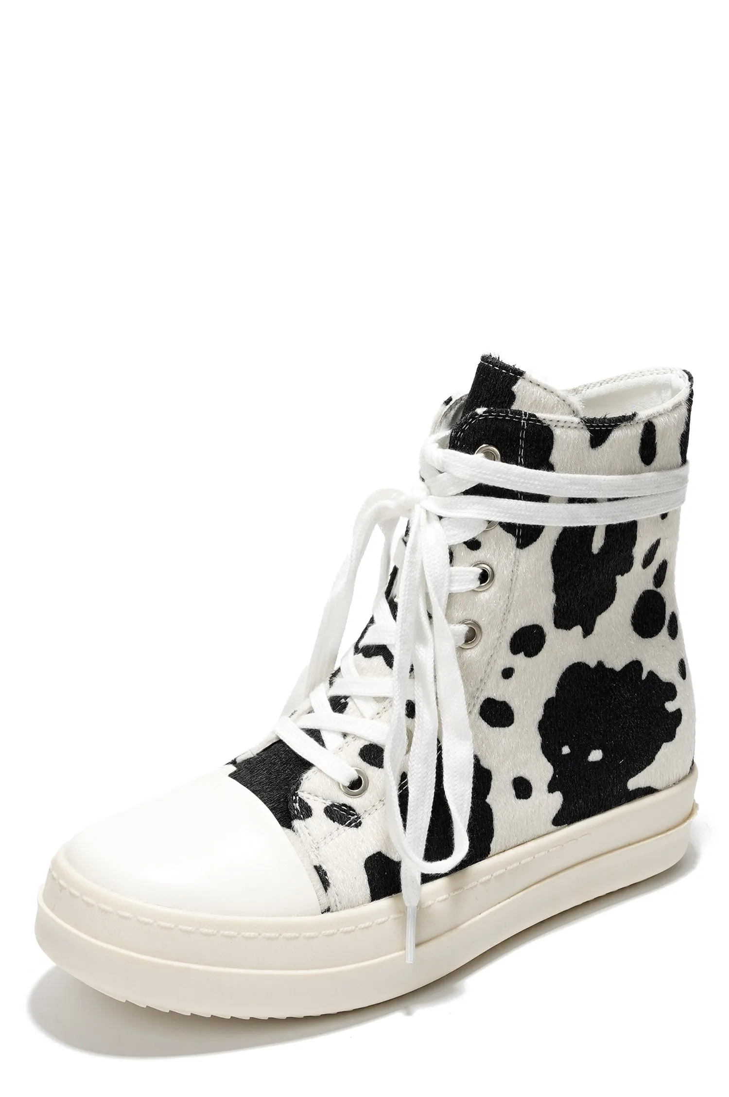 Inesita Platform Lace-Up Pony Hair High-Top Sneakers - Cow sold by Cape Robbin product image thumbnail 2