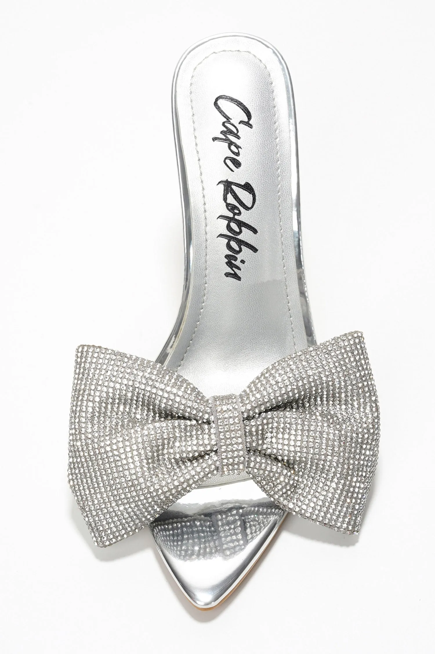 Dania Sparkling Rhinestone Bow Stiletto Heels - Silver sold by Cape Robbin product image thumbnail 4