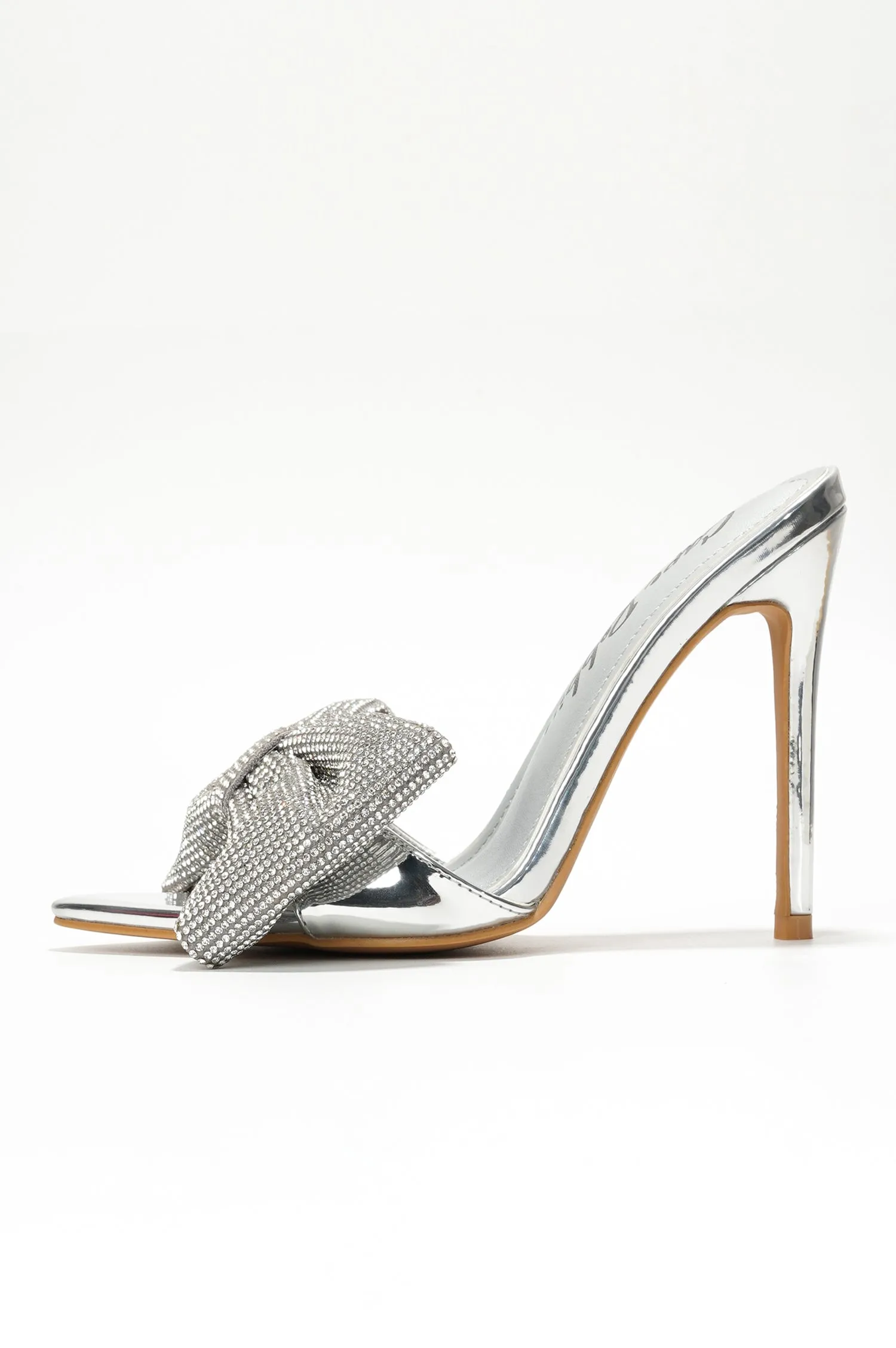 Dania Sparkling Rhinestone Bow Stiletto Heels - Silver sold by Cape Robbin product image thumbnail 3