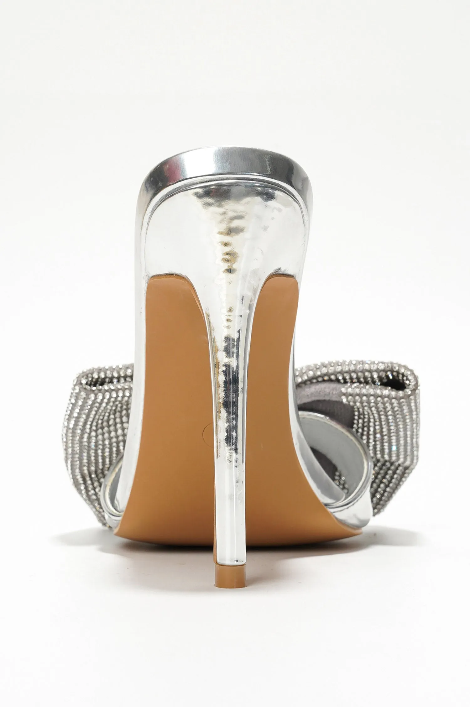 Dania Sparkling Rhinestone Bow Stiletto Heels - Silver sold by Cape Robbin product image thumbnail 5