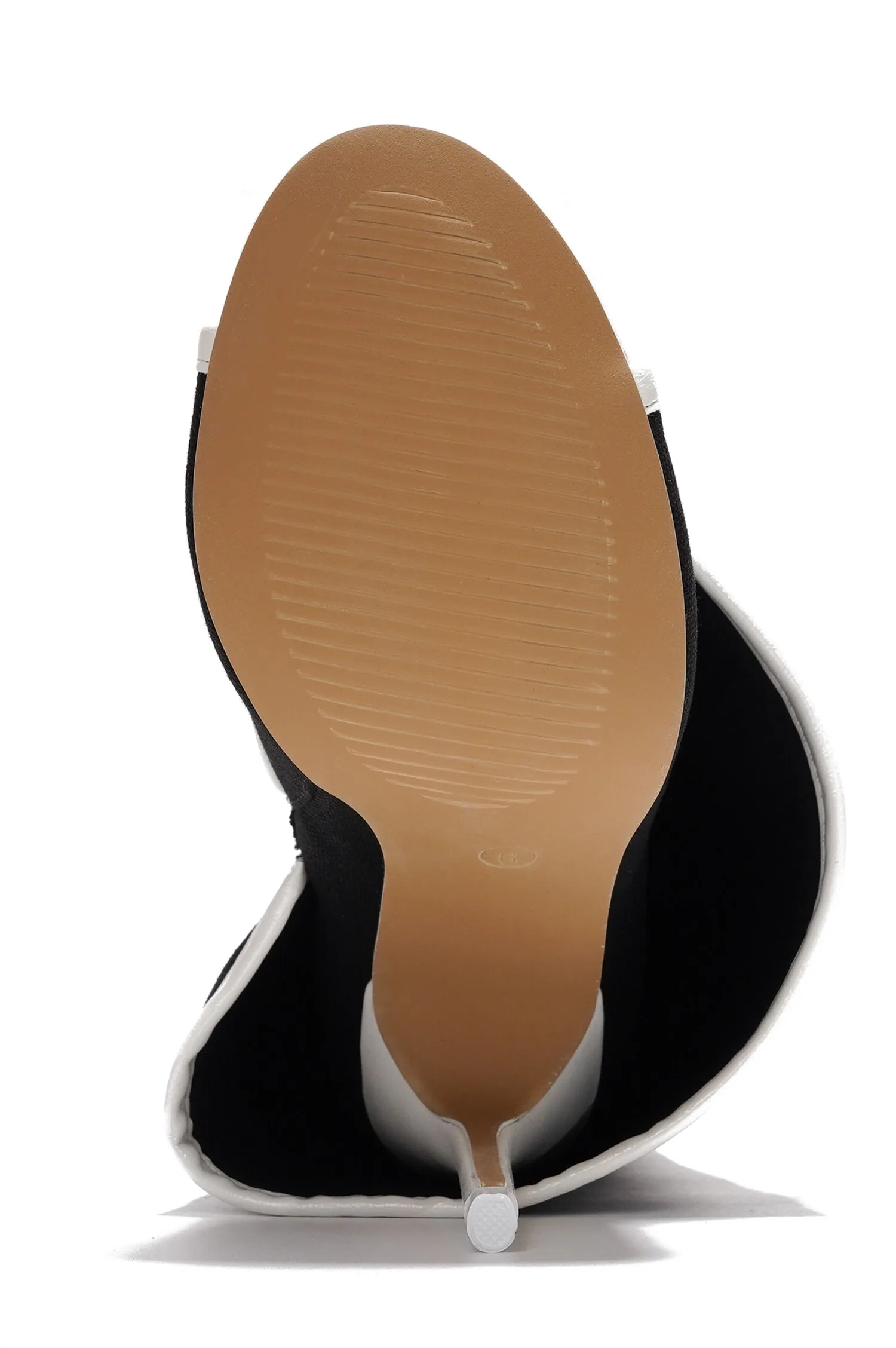 Katrinka Open Toe Padlock Detail Wide-Leg Stiletto Boots - Black sold by Cape Robbin product image thumbnail 3