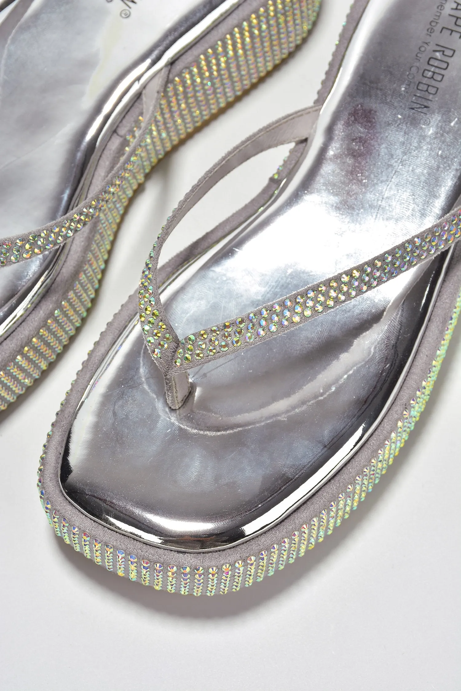 Jeje Metallic Rhinestone Platform Sandals - Silver sold by Cape Robbin product image thumbnail 5