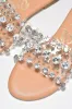 Klon Rhinestone Gem Studs Flat Sandals - Clear sold by Cape Robbin