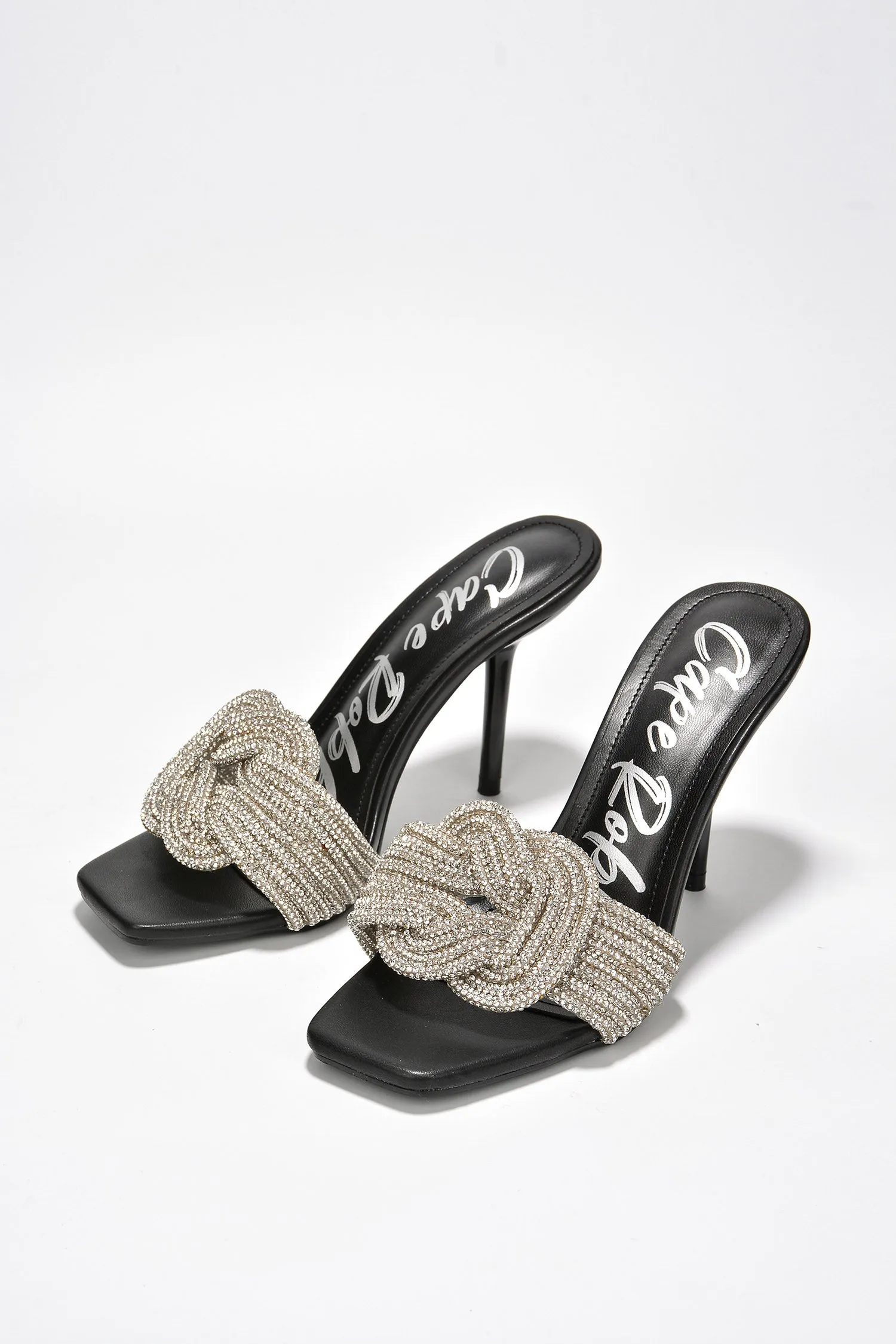 Flynn Rhinestone Rope Skinny High Heels - Black sold by Cape Robbin product image thumbnail 4