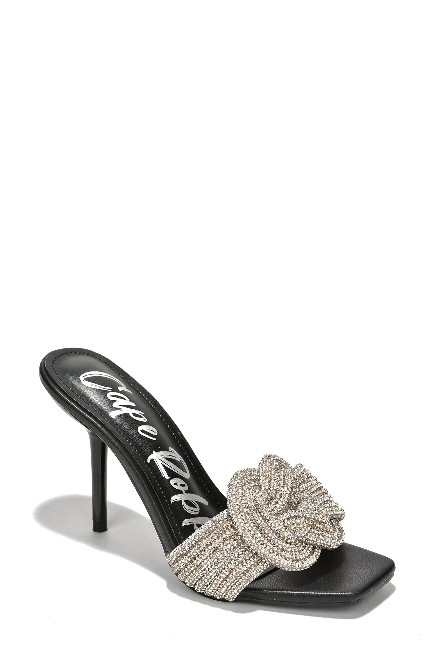 Flynn Rhinestone Rope Skinny High Heels - Black sold by Cape Robbin product image thumbnail 2