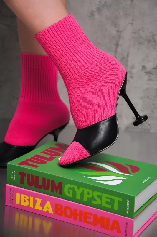 Bararen Colorblock Mid Heels - Pink sold by Cape Robbin