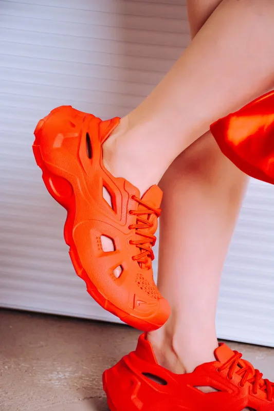 Wallis Cut Out Detail Rubber Sandals - Red sold by Cape Robbin