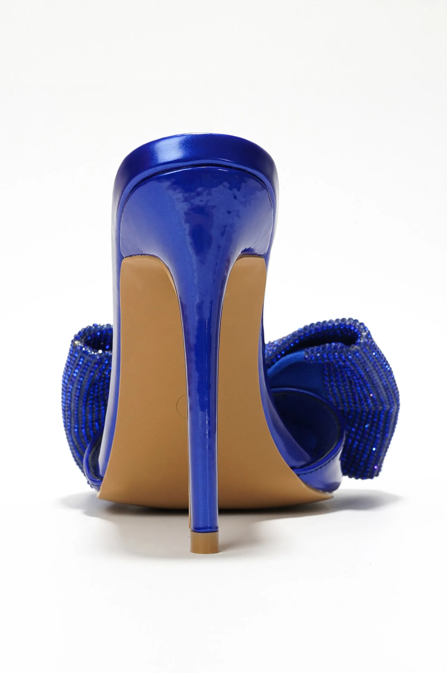 Dania High Heels with Rhinestone Bow Elegant Slip-On Stilettos - Blue sold by Cape Robbin product image thumbnail 5