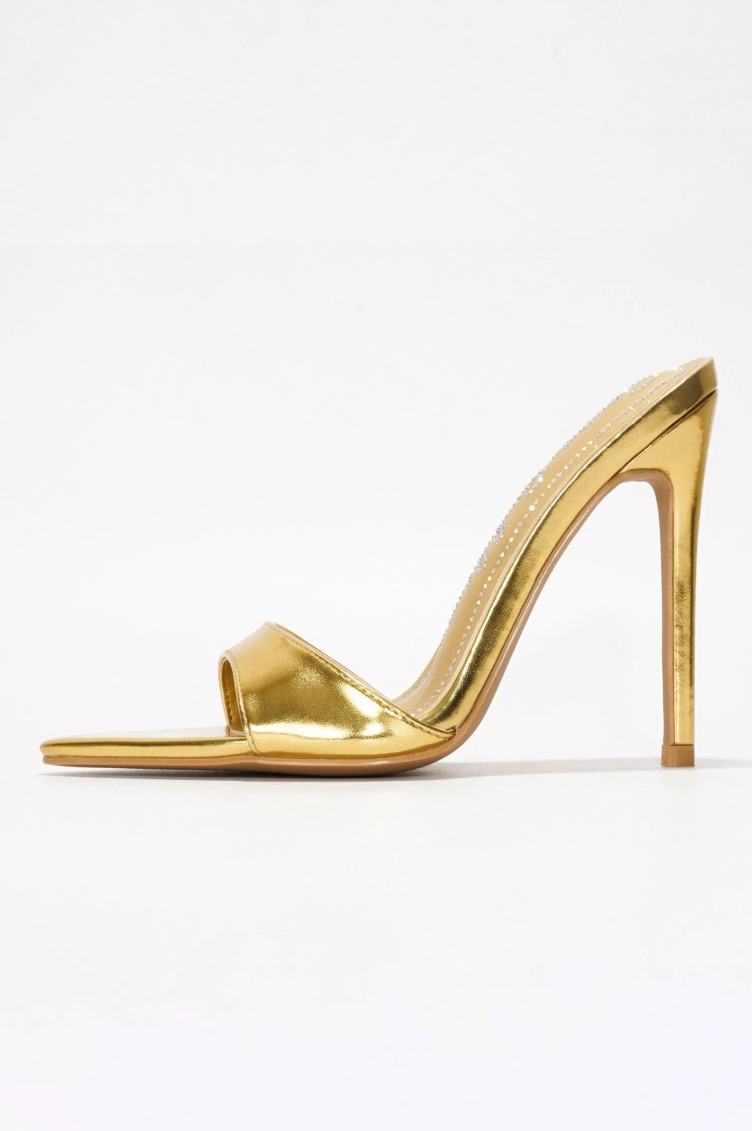 Loleta Women's Slip-on 4 Inch Stiletto Heels with Rhinestones - Gold sold by Cape Robbin product image thumbnail 3